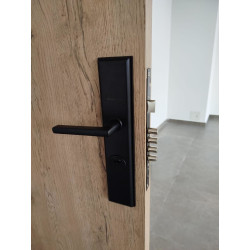 Cerradura antitaladro entrada principal de seguridad negro placa grande