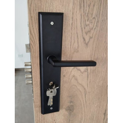 Cerradura antitaladro entrada principal de seguridad negro placa grande