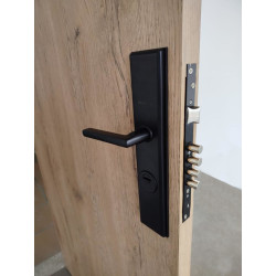 Cerradura antitaladro entrada principal de seguridad negro placa grande