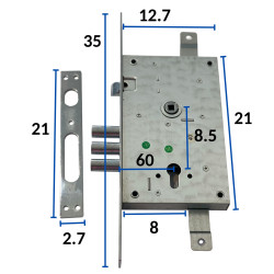 Cerradura alta seguridad Mul-T-Lock multipunto con manijas cuadradas