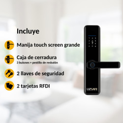 Cerradura biométrica inteligente PREMIUM + TUYA + Cerrojo adicional incluye Instalación
