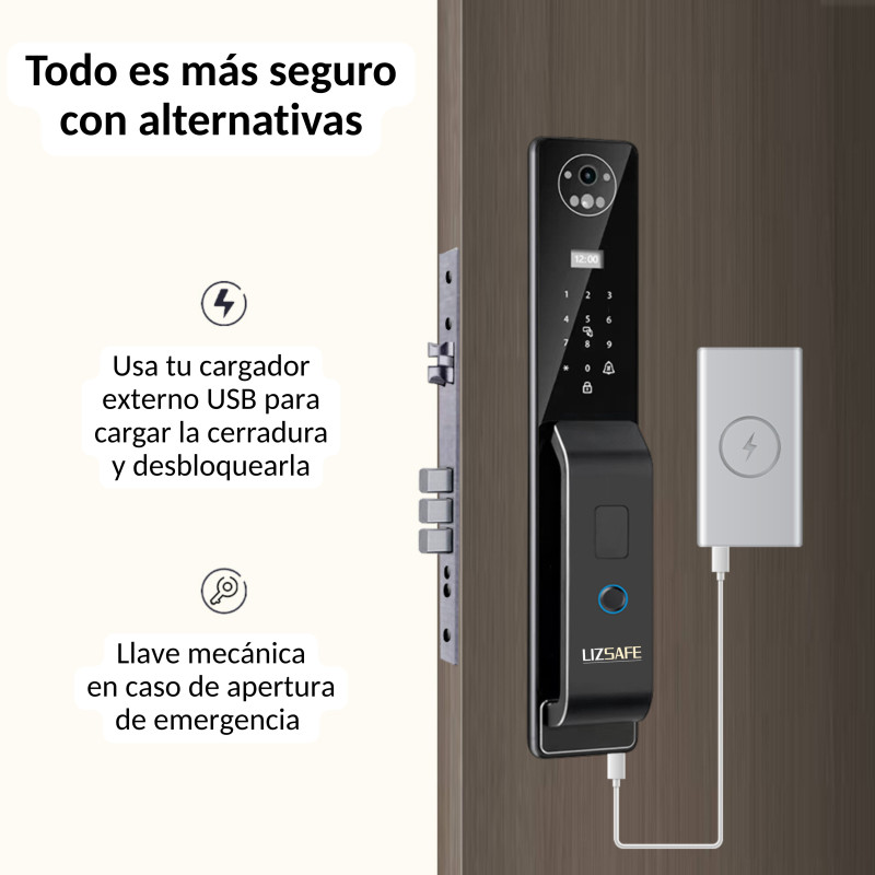 LS 9000 Cerradura Inteligente con reconocimiento Facial | Wifi | Videoportero HD | Tuya