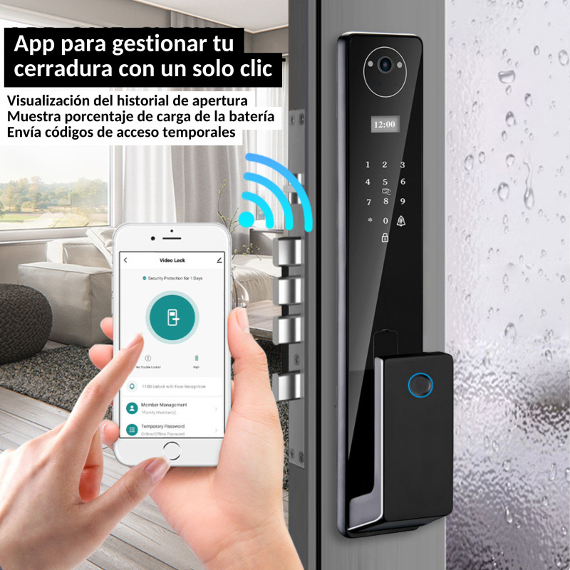 Cerradura Inteligente con reconocimiento Facial 3D | Wifi | Videoportero HD | Tuya