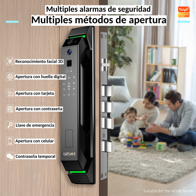 LS 9500 Cerradura Inteligente con reconocimiento Facial | Wifi | Videoportero HD | Tuya