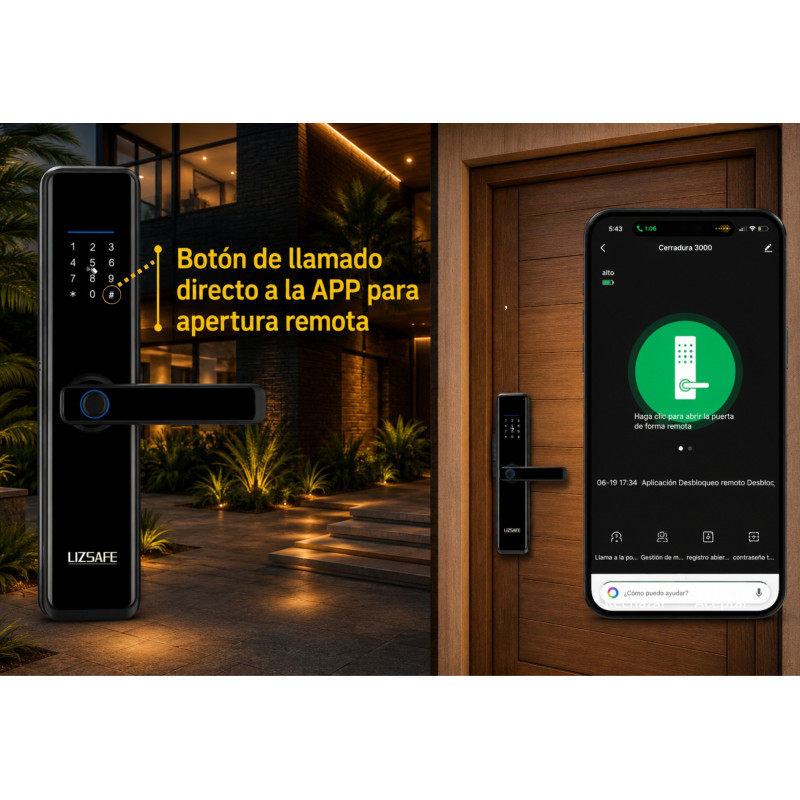 Cerradura inteligente LS 3000 Smart Lock  Wifi Tuya | Biométrica