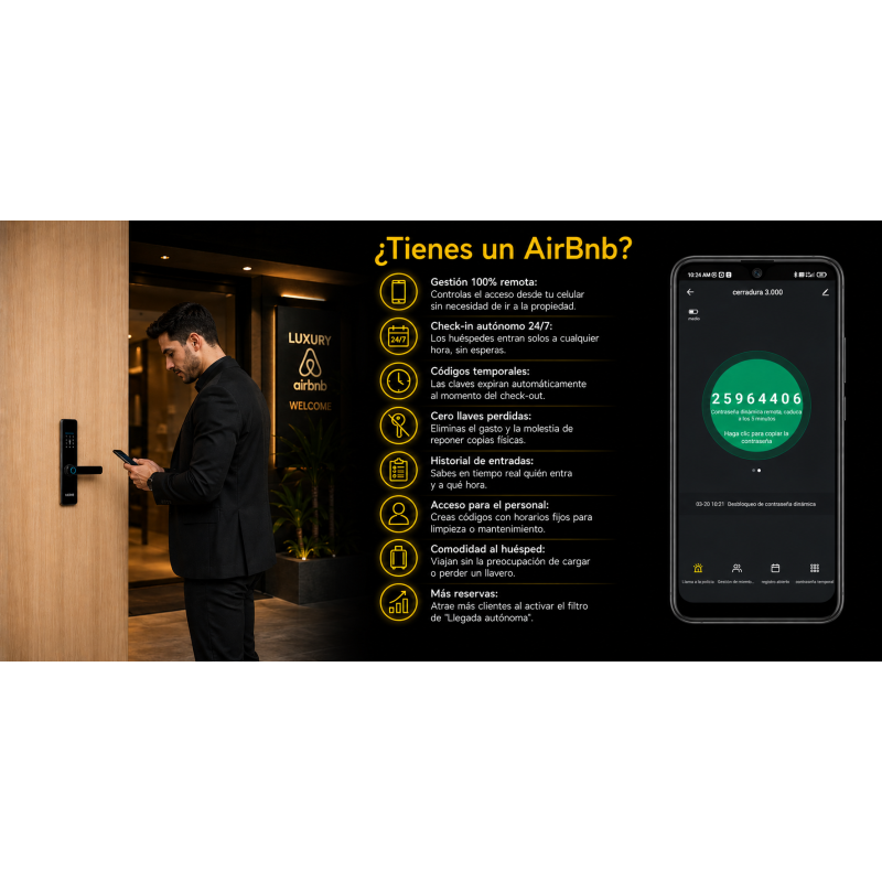 Cerradura inteligente LS 3000 Smart Lock  Wifi Tuya | Biométrica