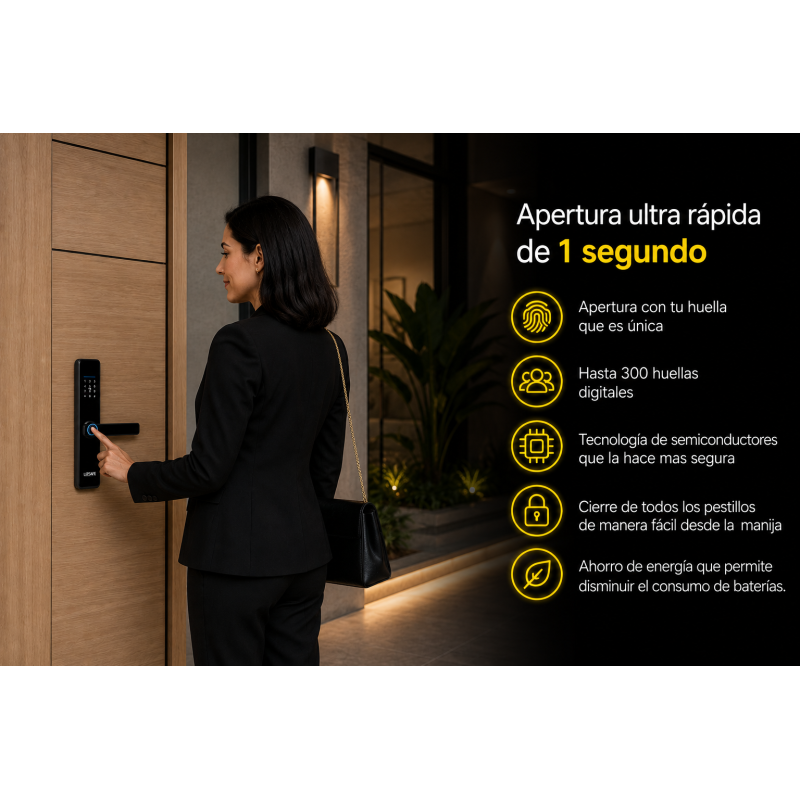 Cerradura inteligente LS 3000 Smart Lock  Wifi Tuya | Biométrica