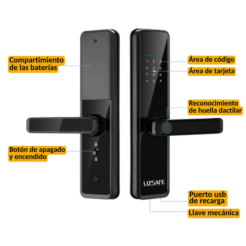 Cerradura inteligente LS 3000 Smart Lock  Wifi Tuya | Biométrica