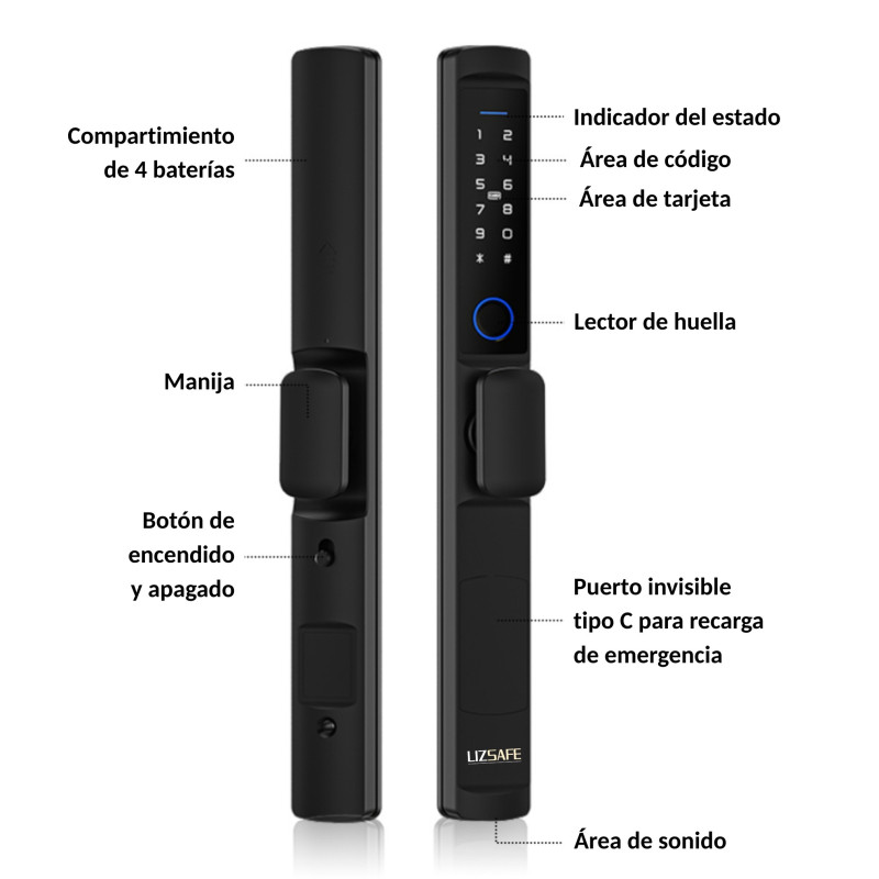 LS -Slim cerradura inteligente | Waterproof | Wifi TUYA