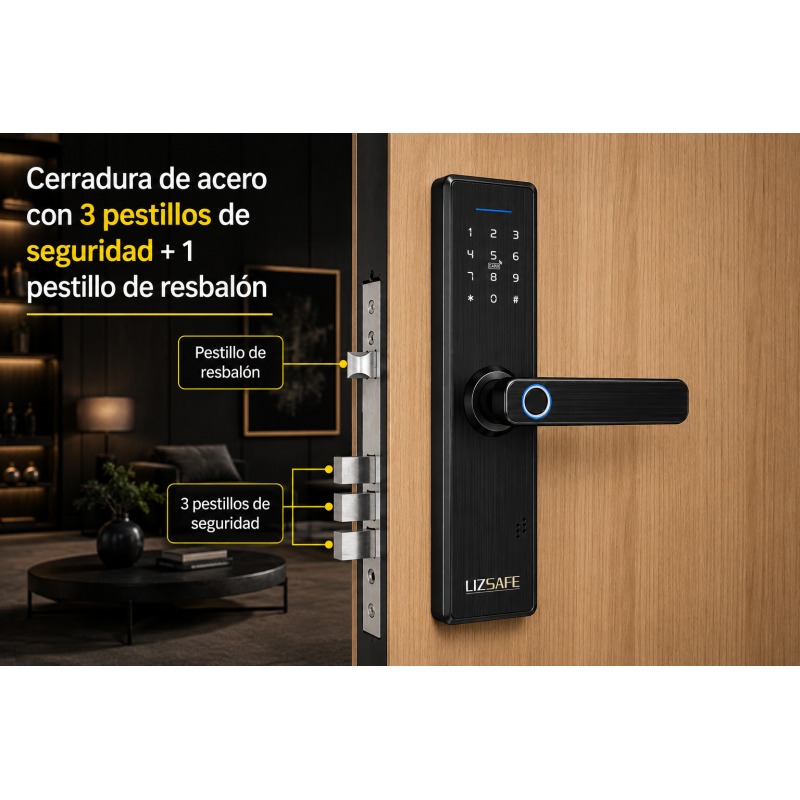 Cerradura Inteligente LS 2000 Wifi Tuya | Control Remoto | Acceso Compartido