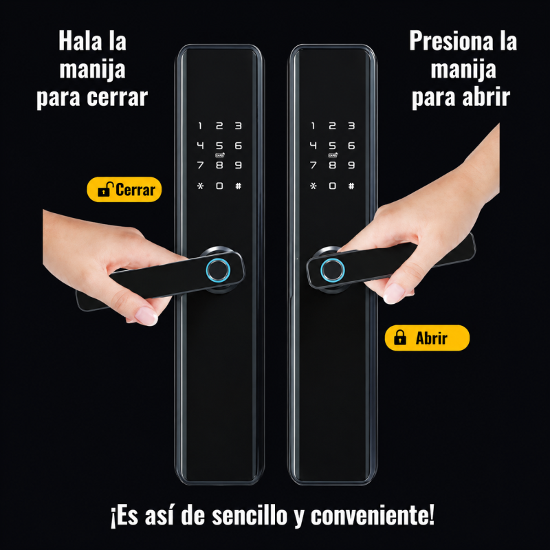 Cerradura biométrica inteligente PREMIUM + TUYA + Cerrojo adicional