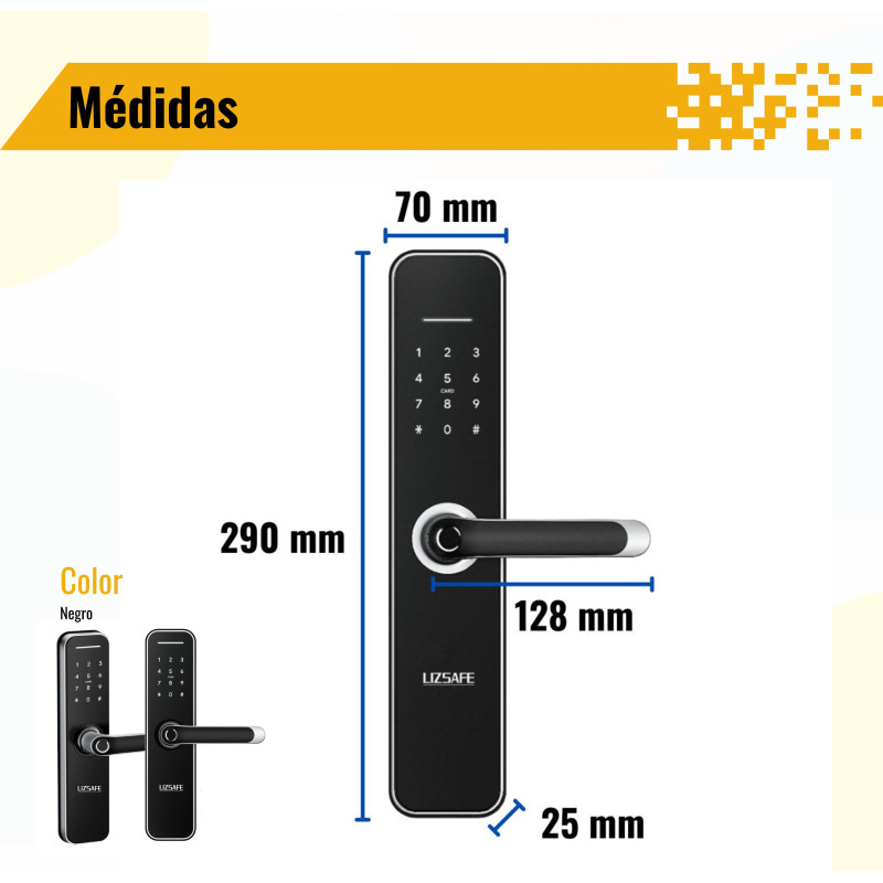 Cerradura biométrica inteligente Liz Safe Large + TTLOCK incluye Instalación