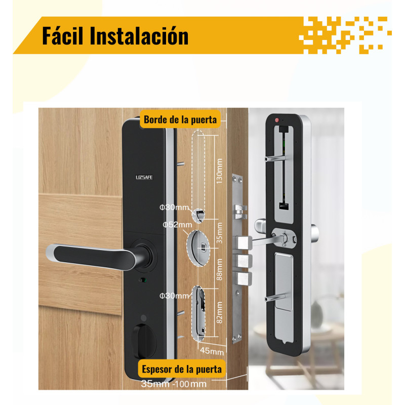 Cerradura biométrica inteligente Liz Safe Large + TTLOCK incluye Instalación