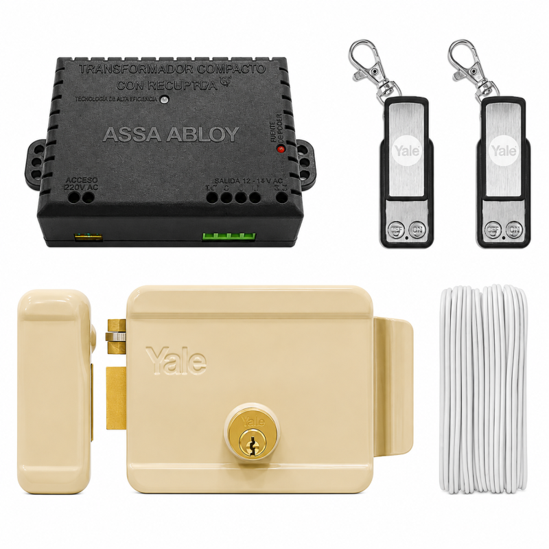 Kit cerradura eléctrica izquierda YALE con control remoto