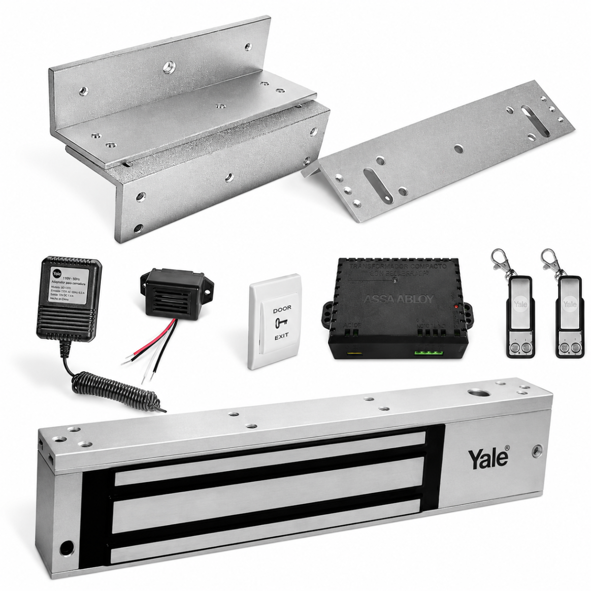 Kit electroiman 350 Lb, soporte ZL, botón fijo, buzzer, transformador y control remoto