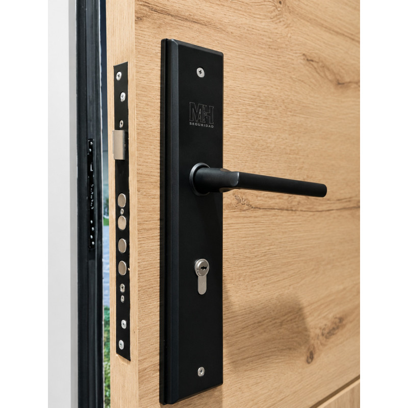 Cerradura antitaladro principal de seguridad negro placa grande