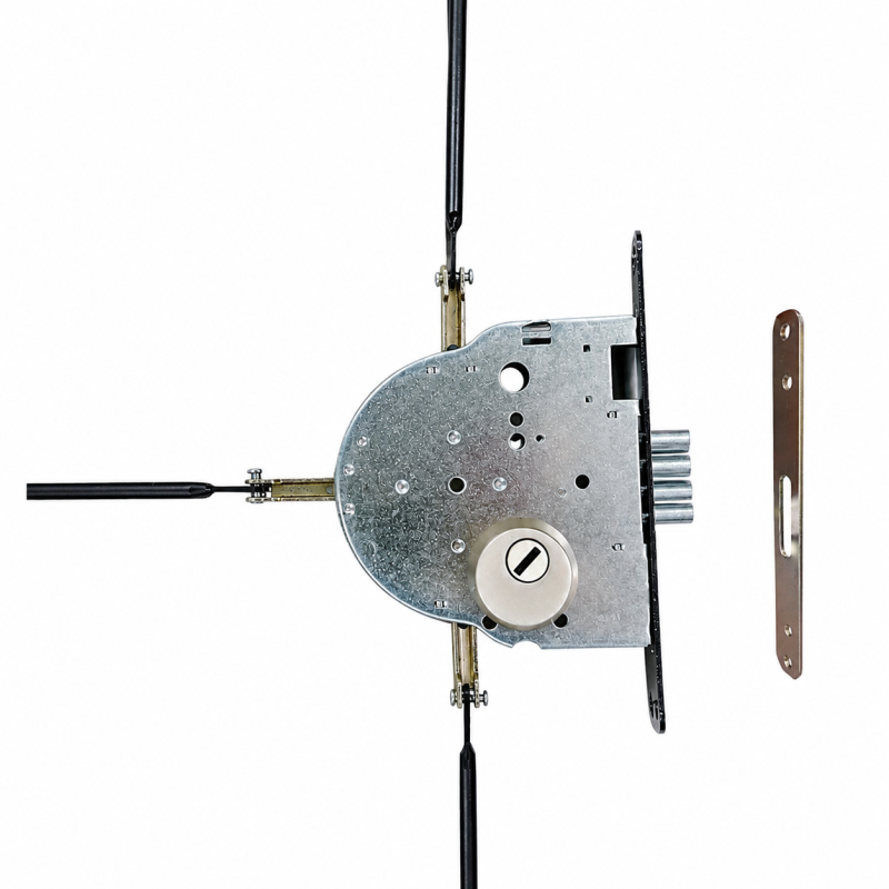 Cerradura Mul-T-Lock 250 con escudo antibroca, cilindro y kit de cierre