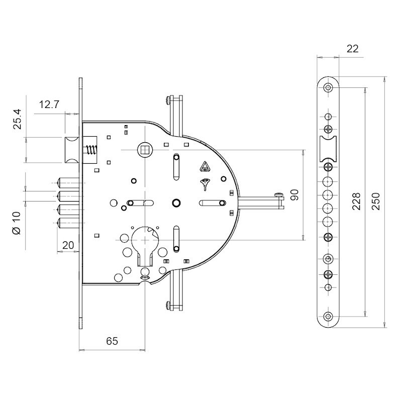 Cerradura Mul-T-Lock 265 con manijas SH300 y cilindro