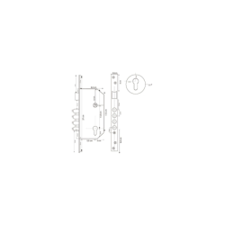 Cerradura entrada principal de alta seguridad negra 60mm llave llave